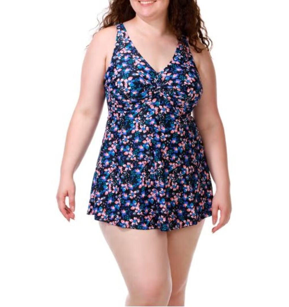 Raisins Curve Lucia Swim Dress Plus Size 16W Floral Tummy Control NWT